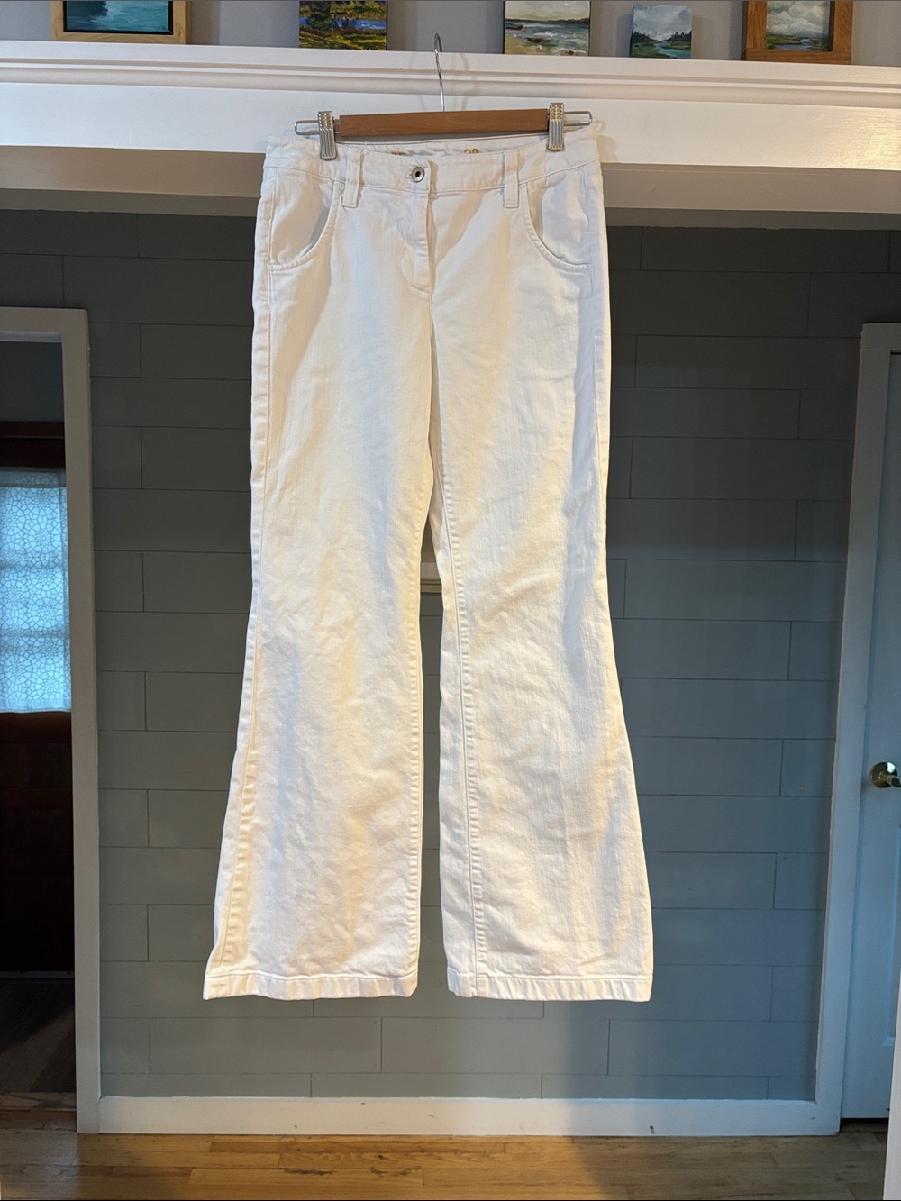 J. Crew White High Heel Flare Jeans